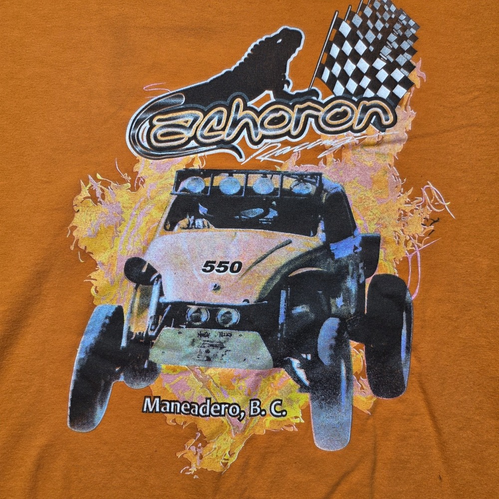 Gildan‎ Off Road Racing T Shirt Men's L Orange Baja Buggy #550 Maneadero BC